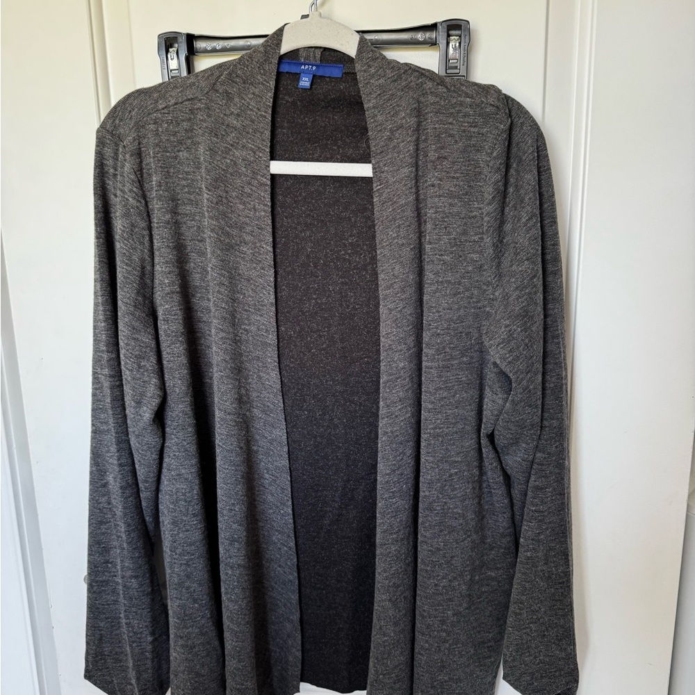 Open Front Cardigan - Charcoal Gray